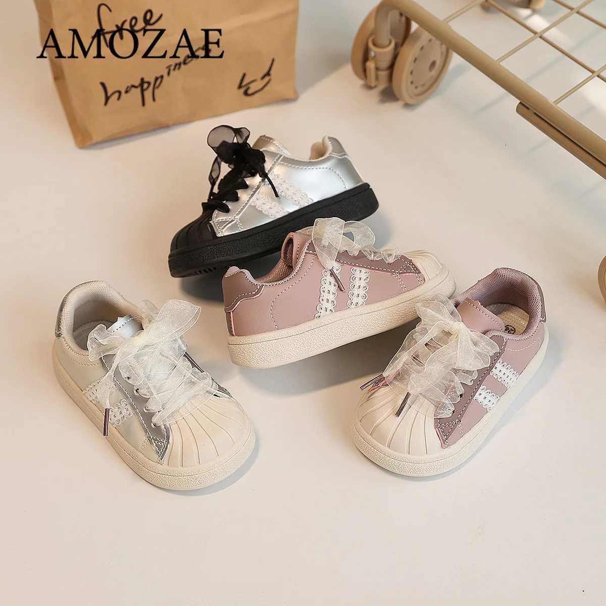 Girls Soft Bottom Anti-Slip Casual Sports Shoes Spring Autumn Style Learning to Walk Shoes Childrens Shell Head Leisure SneakeT251110
