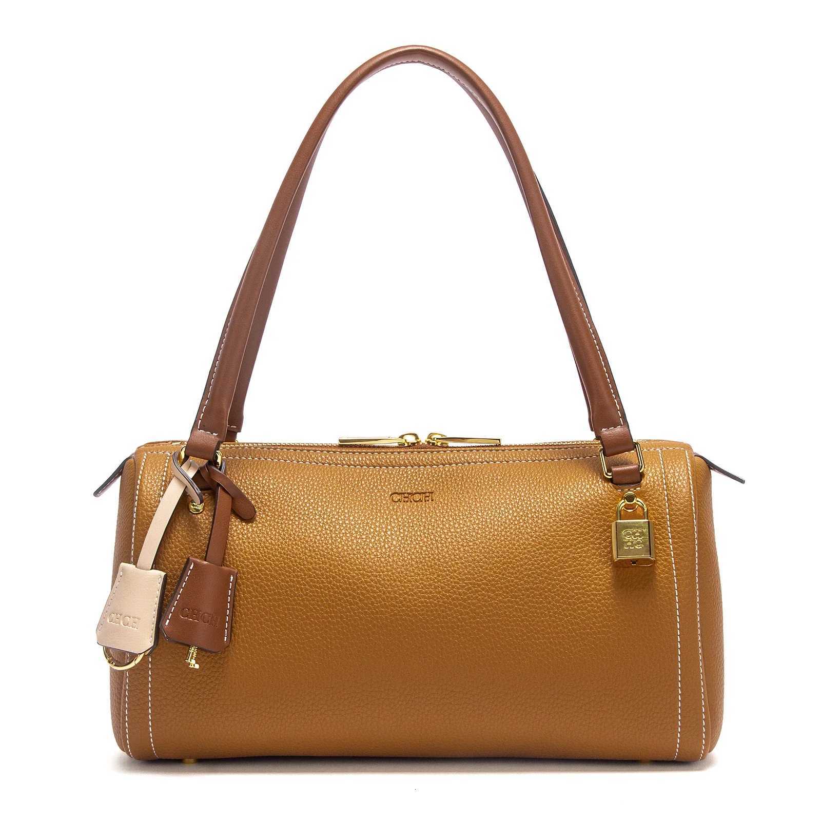 C-H Shoulder Bag Womens Boston Bag Autumn New Simple Brown High Quality Texture Handbags K251110
