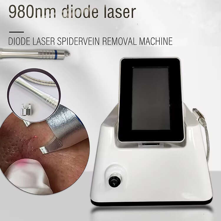 Professional 980Nm Diode Laser Red Blood Vein Vascular Removal Spiders Vein Removal Varicose Treatment Ice Hammer Skin Calming 2 Handles Beauty Equipm