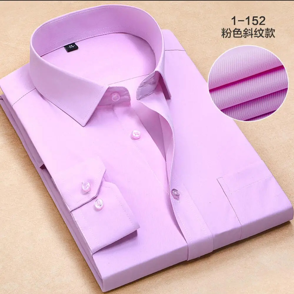 Autumn Spring shirt mens pocket plus size 8XL 9XL 10XL 12XL formal office shirt business cotton shirt blue pink 250410