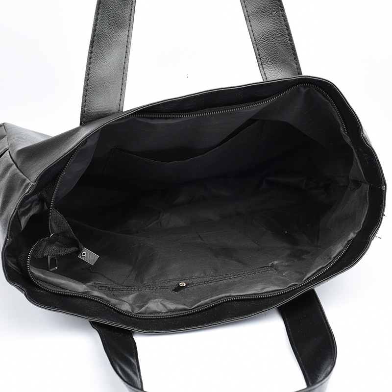 Cross-border Women's Source Simple New PU Soft Leather Trendy European and American Zipper Tote Large Capacity Shoulder Bag