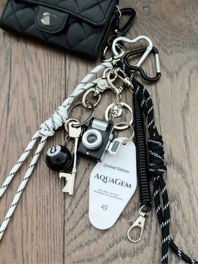 Ins baseball car keychain niche personalized spring bag pendant hand woven drawstring bag accessories couple gift 250409