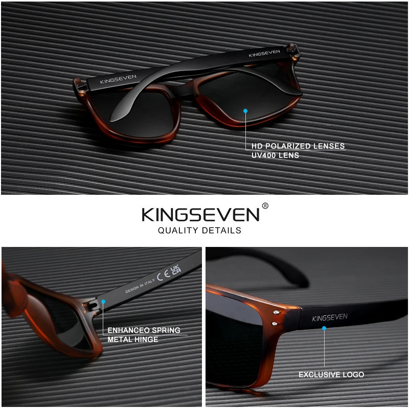 KINGSEVEN TR90 Polarized Square Sunglasses for Women with Carbon Fiber Pattern n Outdoor Sports Eyes 250410