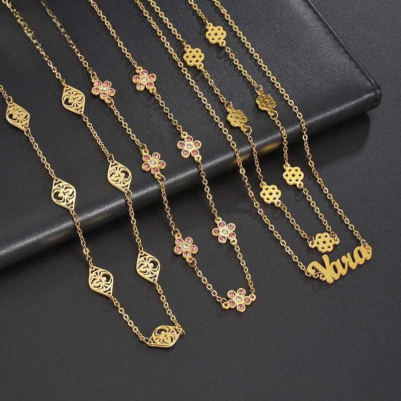 Custi Trendy Stainless Steel Name Waist Chain Flower Pattern Fem Personalized Hip Hop Summer Sexy Body Chain Jewelry X250410