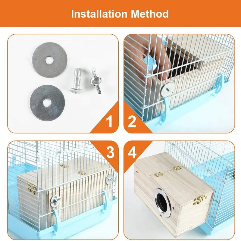 Wooden bird house nest breeding box parrot breeding decorative cage pet accessories home balcony decorative box 250403