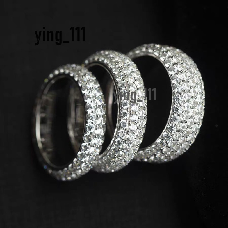 Fashion Style Mans Cuban Ring 925 Sterling Silver Ice Out Moissanite Diamond Hip Hop Rapper Cuban Ring