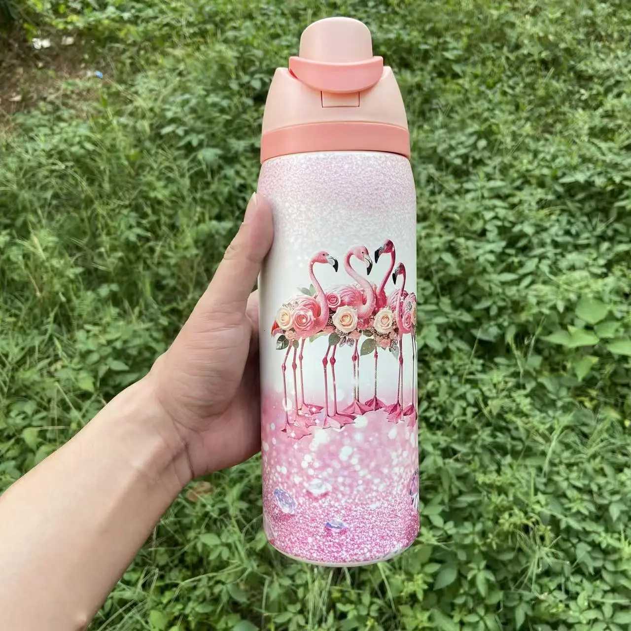 Fashionable cup 32oz Owa Stainless Steel Insated Water Bottle with Straw And Ribbons BPA- Sports Water bottle for Men and Wen Portable Y251110