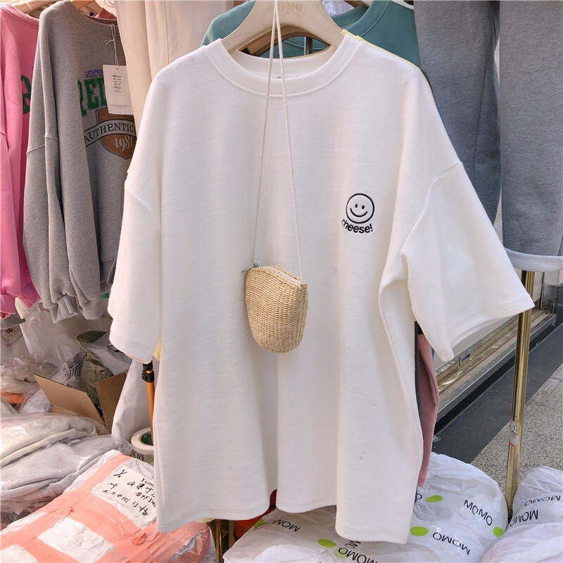 2025S Designer Women S T Shirt Embroidered Short Sleeved For Women S Instagram Trend Summer New Korean Loose Large Size Student T Shirt Dongmen Women 