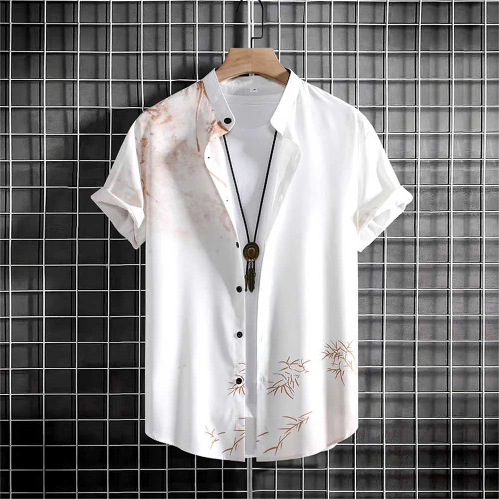 Simple mens 3D printed retro fashion top loose and oversized daily casual short sleeved comfortable clothing X250410