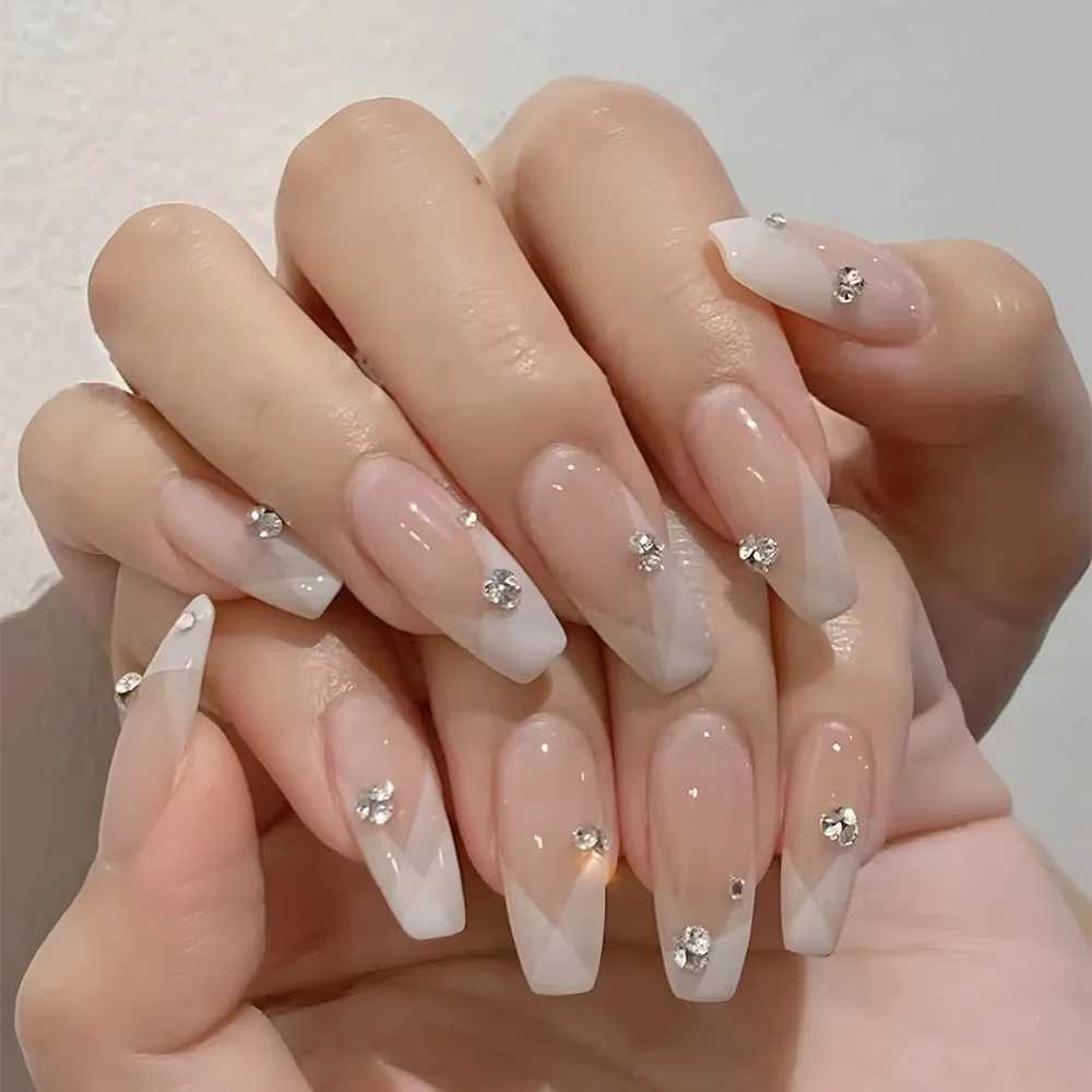 According to the nail length ballet nail fashion Valentines Day Rhine stone wearable fake nail manipulation tool full set of fake nails W250410