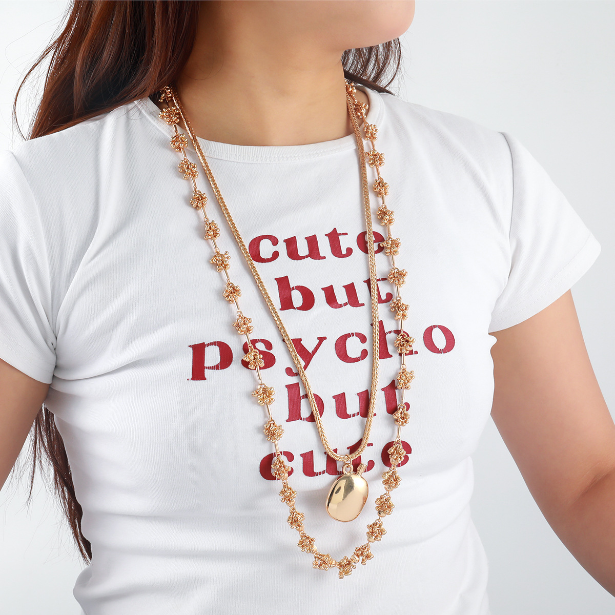 Creative Design Of Flower Bud Wine Pot Pendant Multiple Layers Of Necklace Simple Collarbone Chain Necklace Accessories Boutique Love Birthday Gift Ac