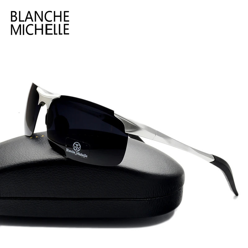 High quality ultra light aluminum magnesium sports sunglasses polarized mens UV400 rectangular gold outdoor driving 250410