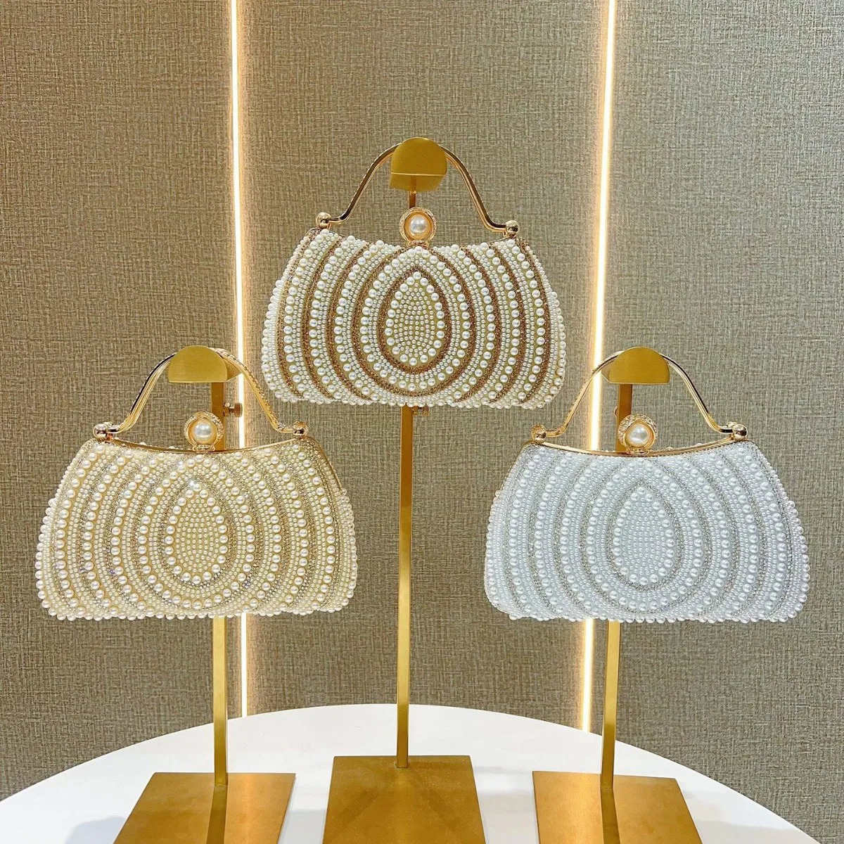 Luxury Pearl Rhinestone Evening Clutch Womens Diamond Banquet Purse Elegant Shoulder Crossbody Handbag Wedding Party Dinner Bag R251110