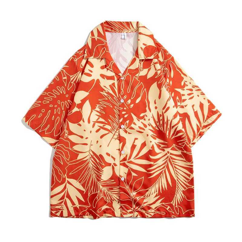 Summer mens fancy shirt Hawaiian beach style design short sleeved casual shirt ice silk quick drying loose top X250410