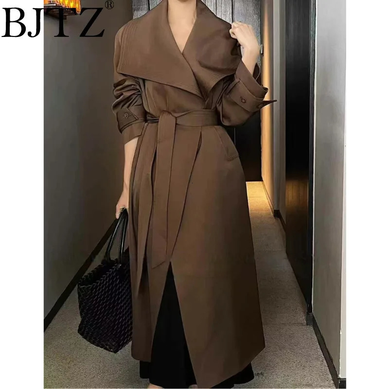 BJTZ Waist Up Collar SpringSummer Womens Warm Simple Long Weight Loss Windproof Jacket 250410