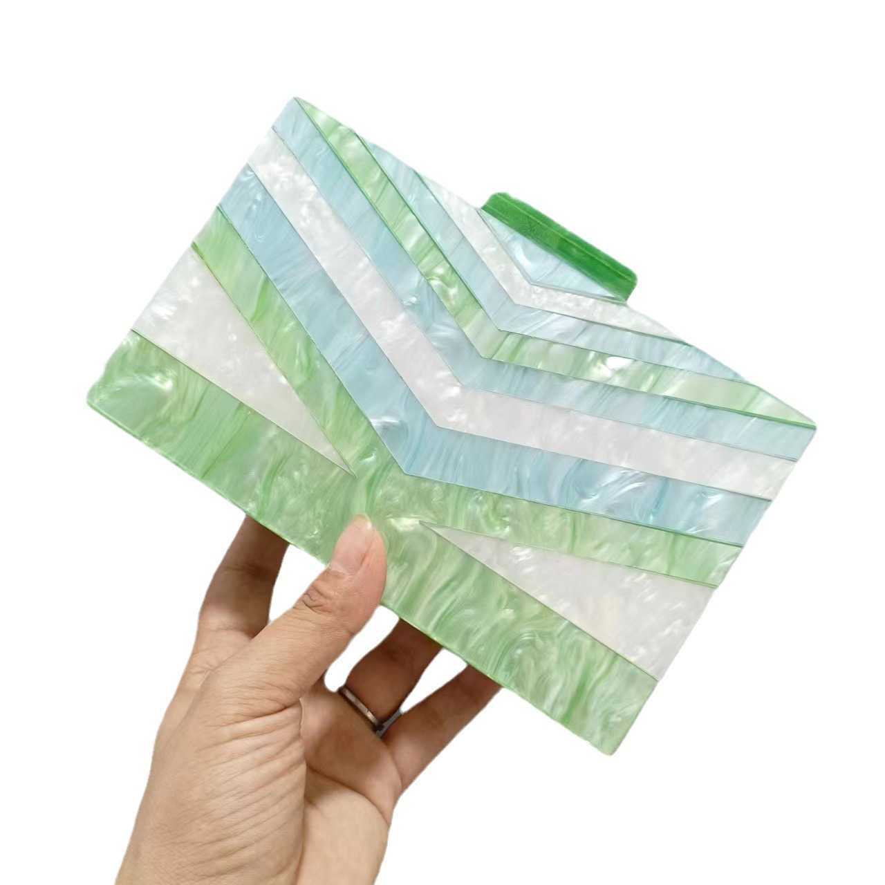 Summer Dinner Bag Zebra Pattern Trend Acrylic One Shoulder Chain Bag for Women