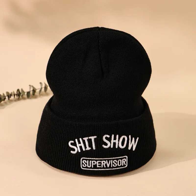 Beanies Hats Warm Women Men Winter Gothic Street Punk Knitted Bonnet Caps 100 Acrylic Fashion Keep Warm Embroidery Beanies HatsXJ251110