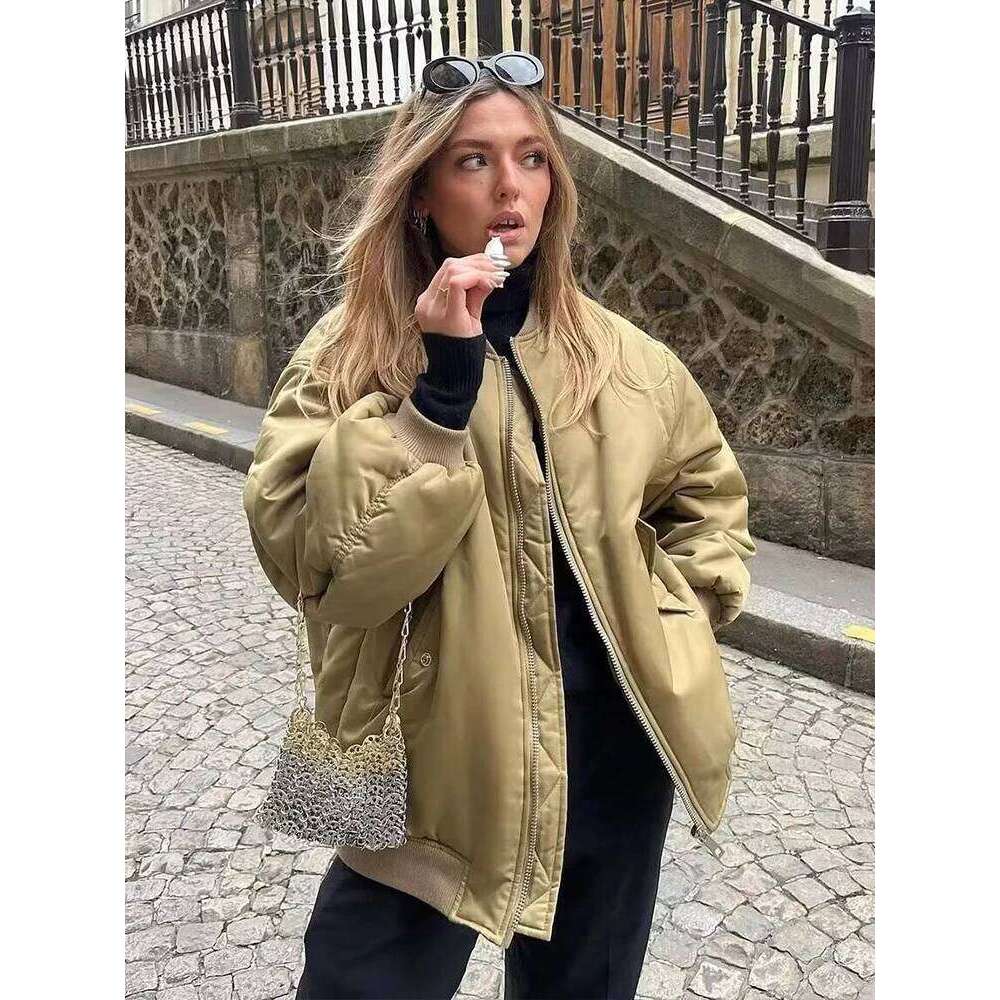Women Bomber Jacket Autumn Winter Women's Fashion Oversize Loose Coat Long Sleeve Zipper Streetwear Casual New Jackets