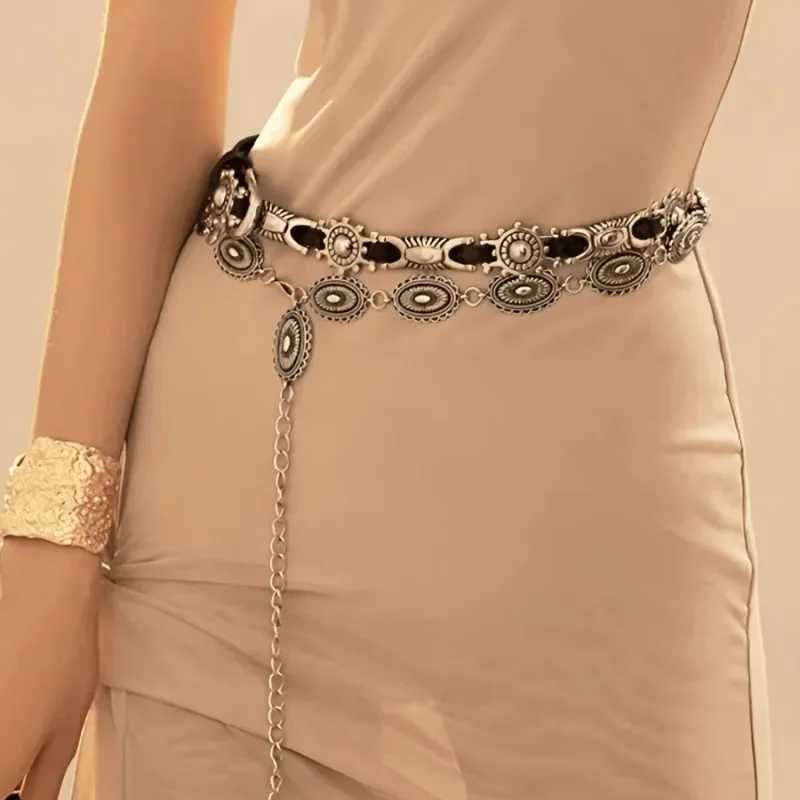 Metal Carving Waist Chain Wenzu Style Dress Sweater Accessories Bohen Versatile Belt Retro Girl Fashion Belt X250410