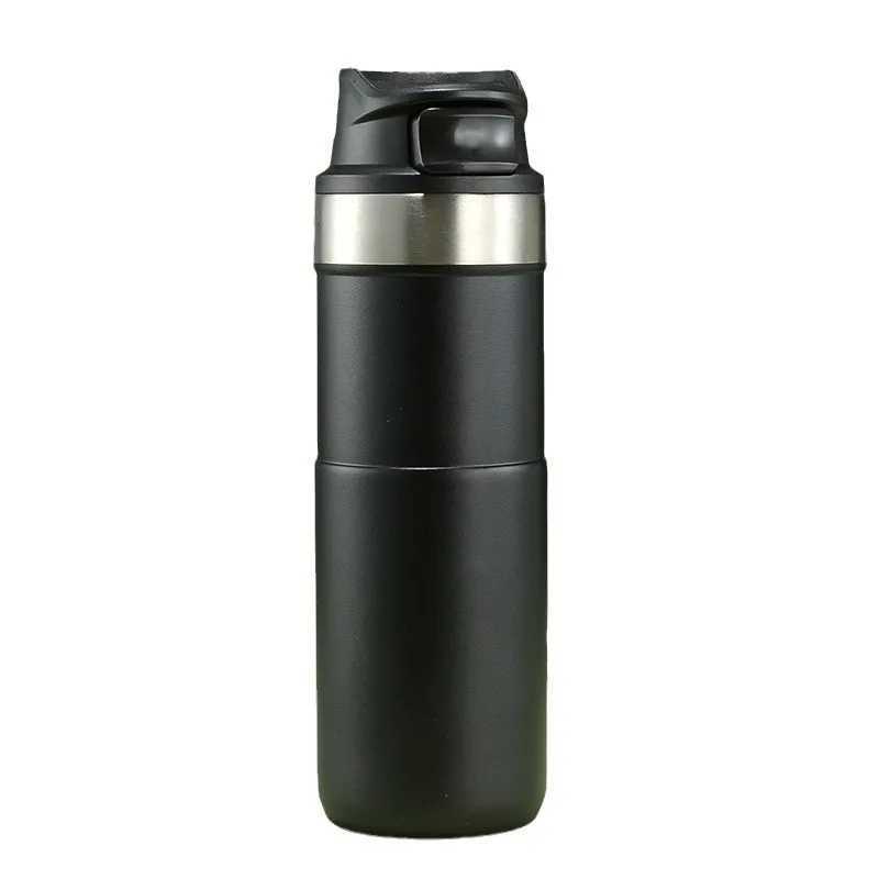 Fashionable cup 500ml Simple 304 Stainless Steel Insated bottle Double-layer Vacuum Straight Cup Outdoor Portable Straight Drinking Bamboo Cup Y251110