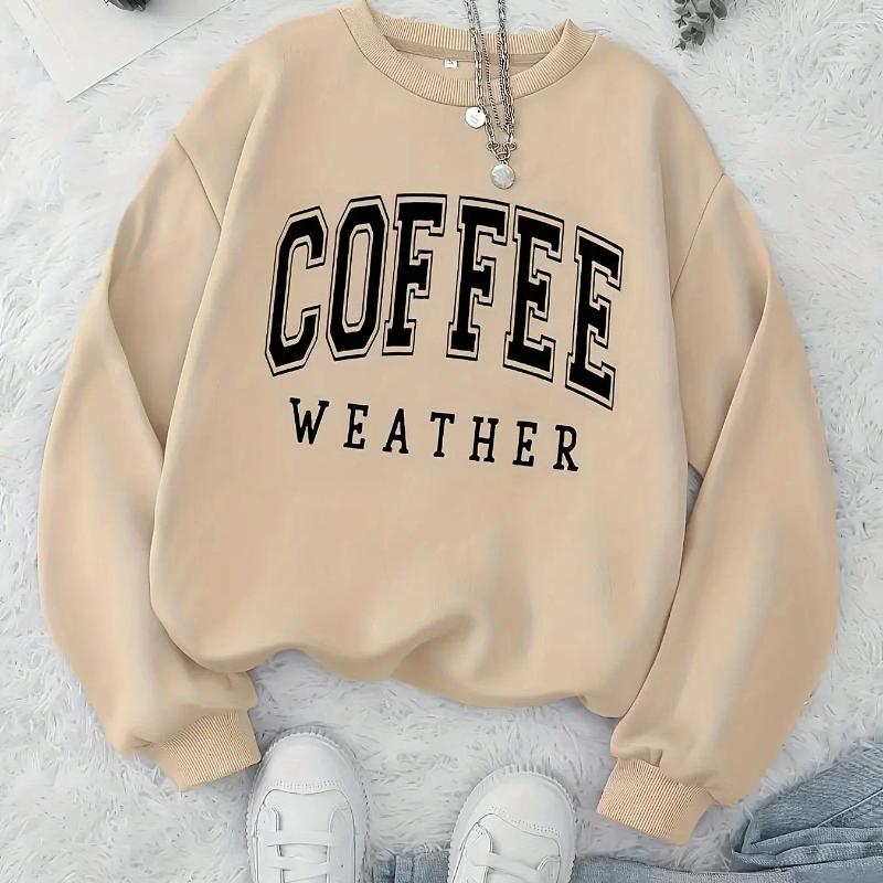 Women's Hoodies Autumn And Winter Loose Casual Comfortable Letter Print Plus Velvet Long Sleeved Round Neck Hoodie Pullover