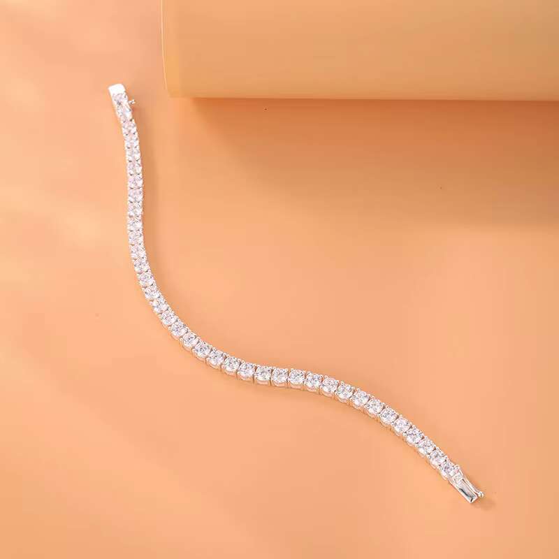 Hot Selling 4mm Vvs GRA Certified Moissanite Diamond 925 Sterling Silver Tennis Bracelet Unisex Jewelry