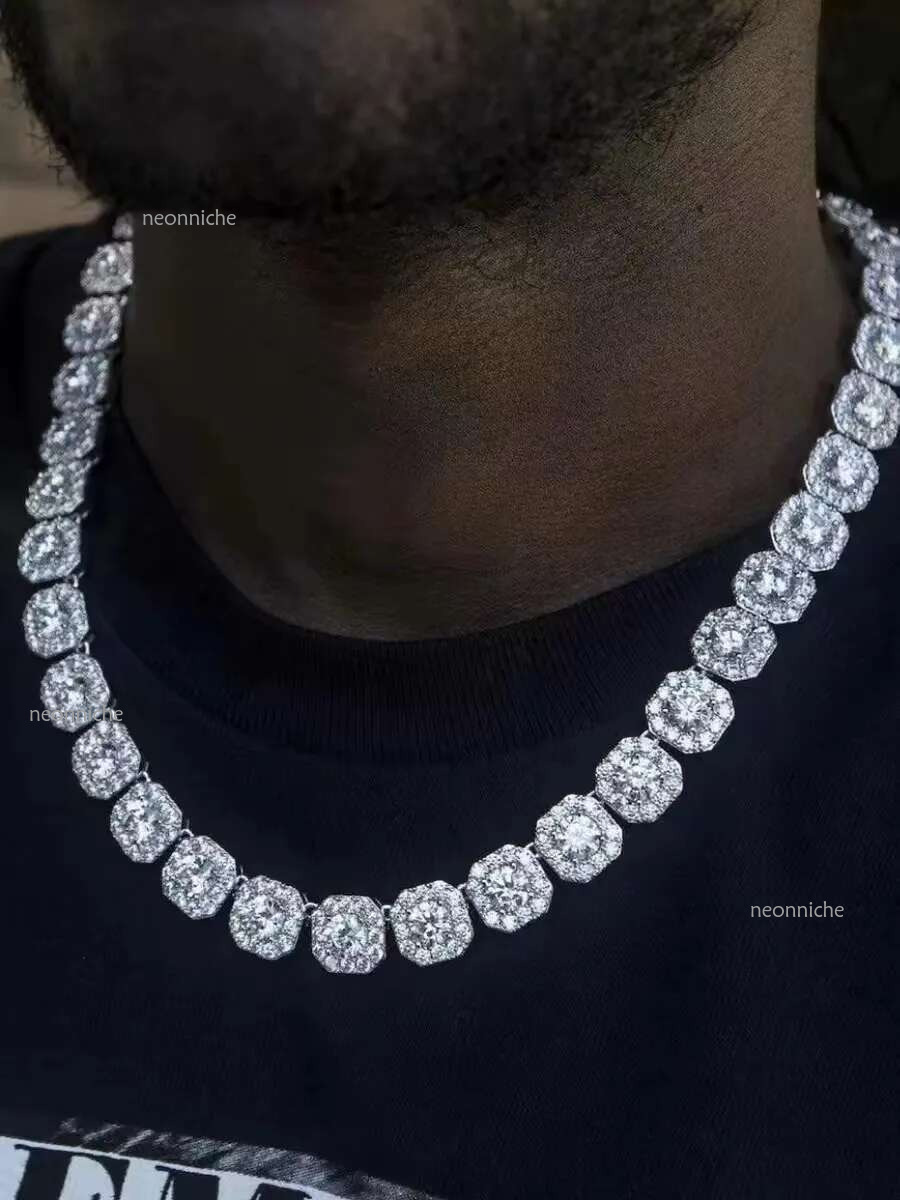 necklace bracelet moissanite dia custom vvs cuban k s sier 8mm 12mm large tennis chain solid back hiphop fashion matching daily wear