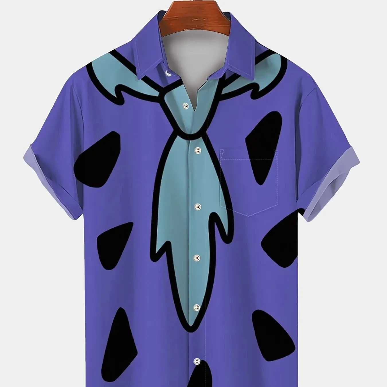 Tie Geometry Mens Shirt Fashion Hawaiian Shirt Clothing Button Summer Street Mens Wear X250410
