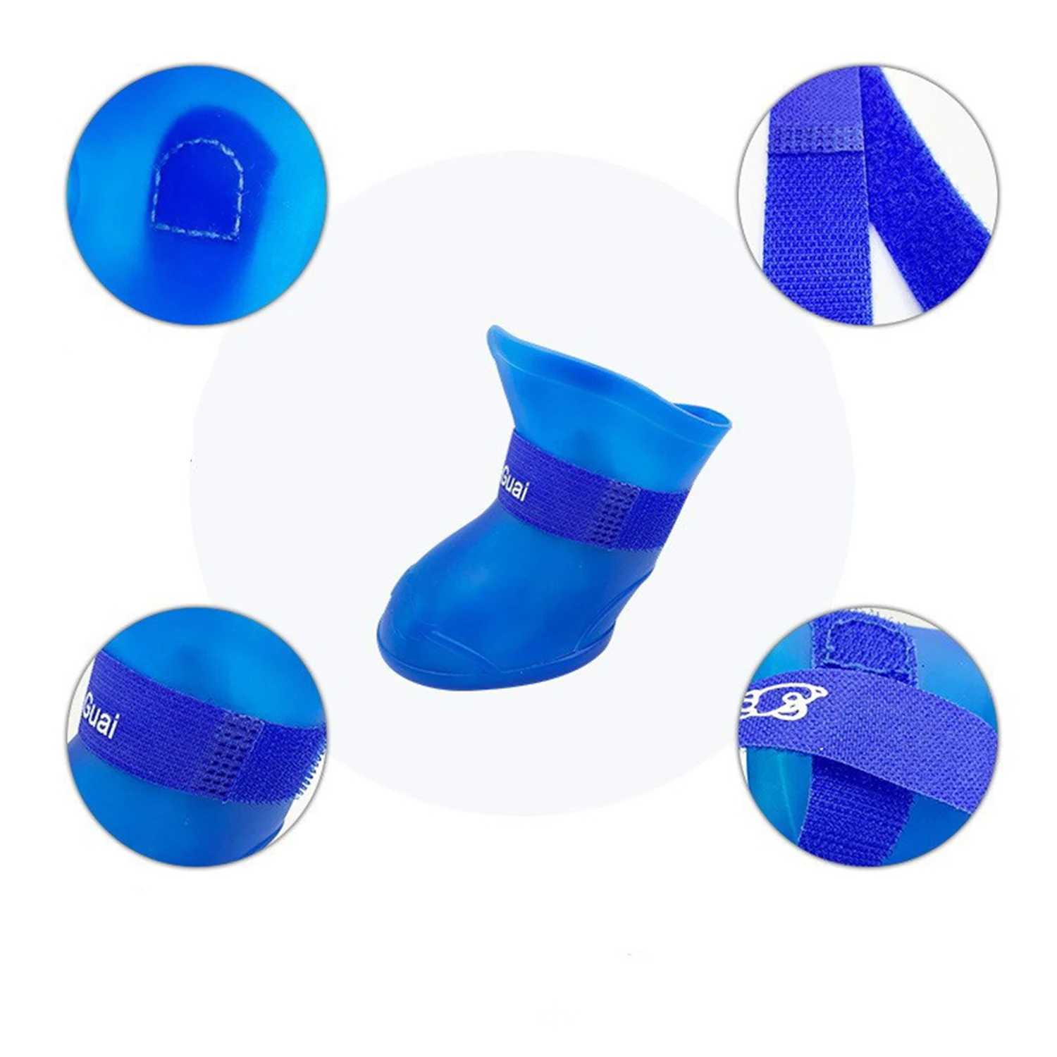 New Arrival Pet dog waterproof and rainproof boots anti slip shoes rubber boots suitable for small medium and large outdoor cat and dog rain boots Z25