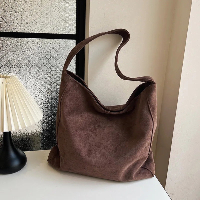Minimalist Suede Hobo Bags in Multiple Colors Large Capacity Casual Shoulder for Womens Daily and Travel Use 251110