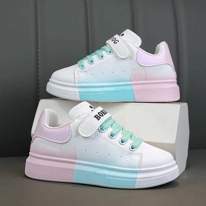 Luxury Children Shoes Girls Sneaker Design Autumn Leather Colorful Kids Daily Sneaker Platform Walking Sports Girls Casual ShoesT251110