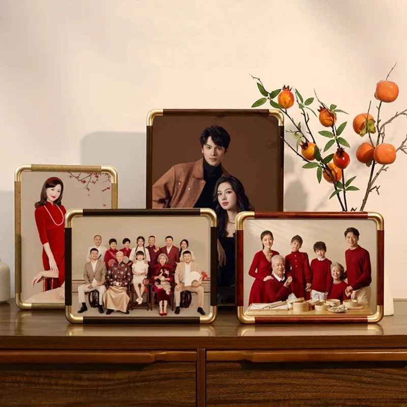 New Premium Texture Photo FrameDesktop DecorationWall Framed Frame Golden Corner Picture FrameTable Decoration Gift L251110 H260306