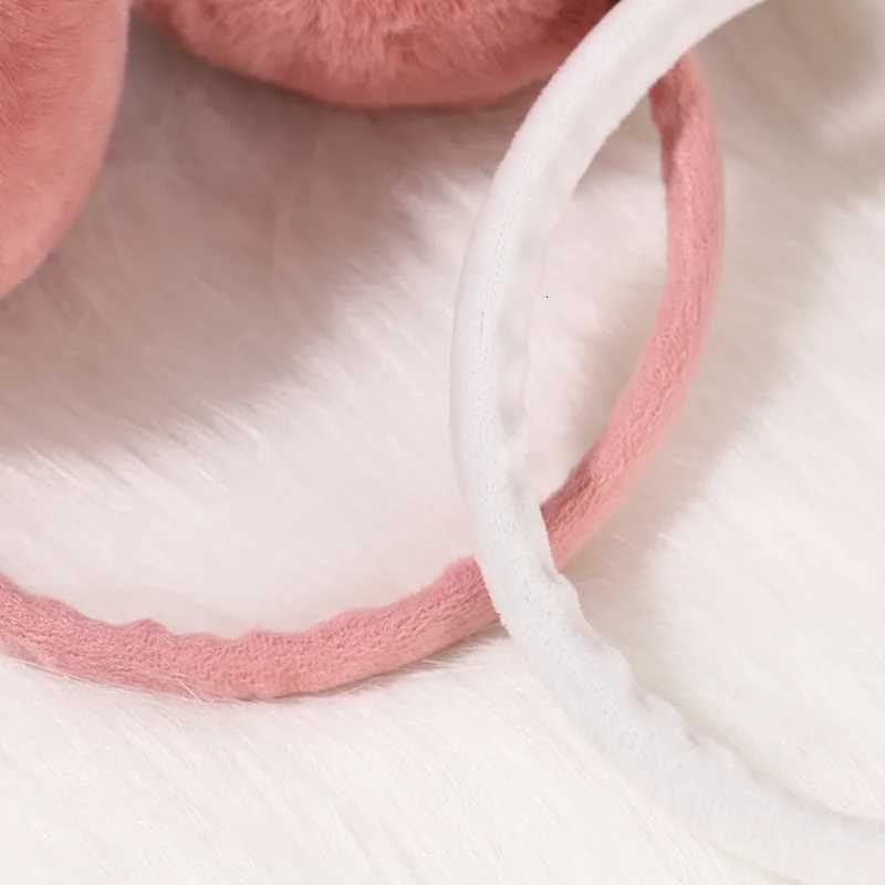 Winter Warm Ear Muffs Women Girls Fluffy Fold Burger Shape Children Headphone Earmuffs Soft Cashmere Solid Cute Warmer Earlap W251110