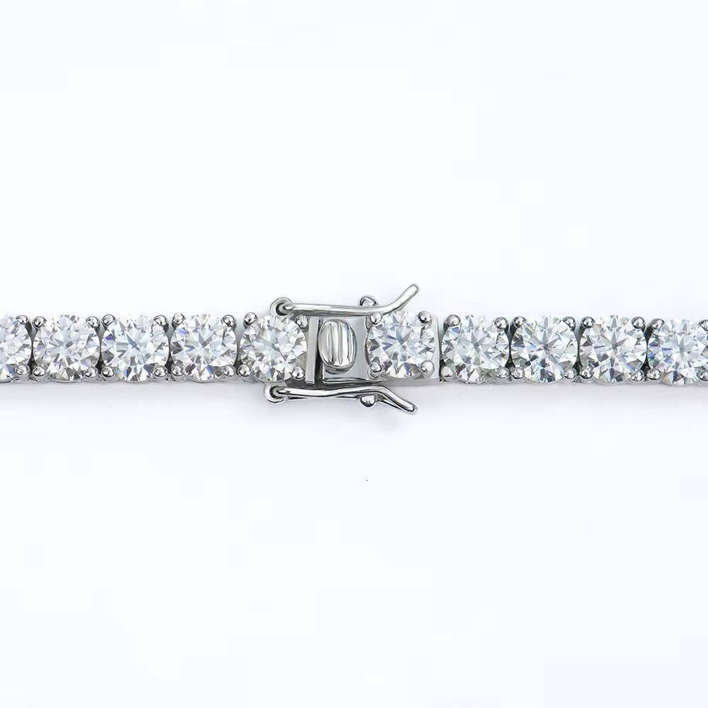 925 Silver Moissanite Tennis Necklaces D VVS Iced Out Moissanite Diamond Necklaces Gold Plated 3 -65mm Moissanite Tennis Chain