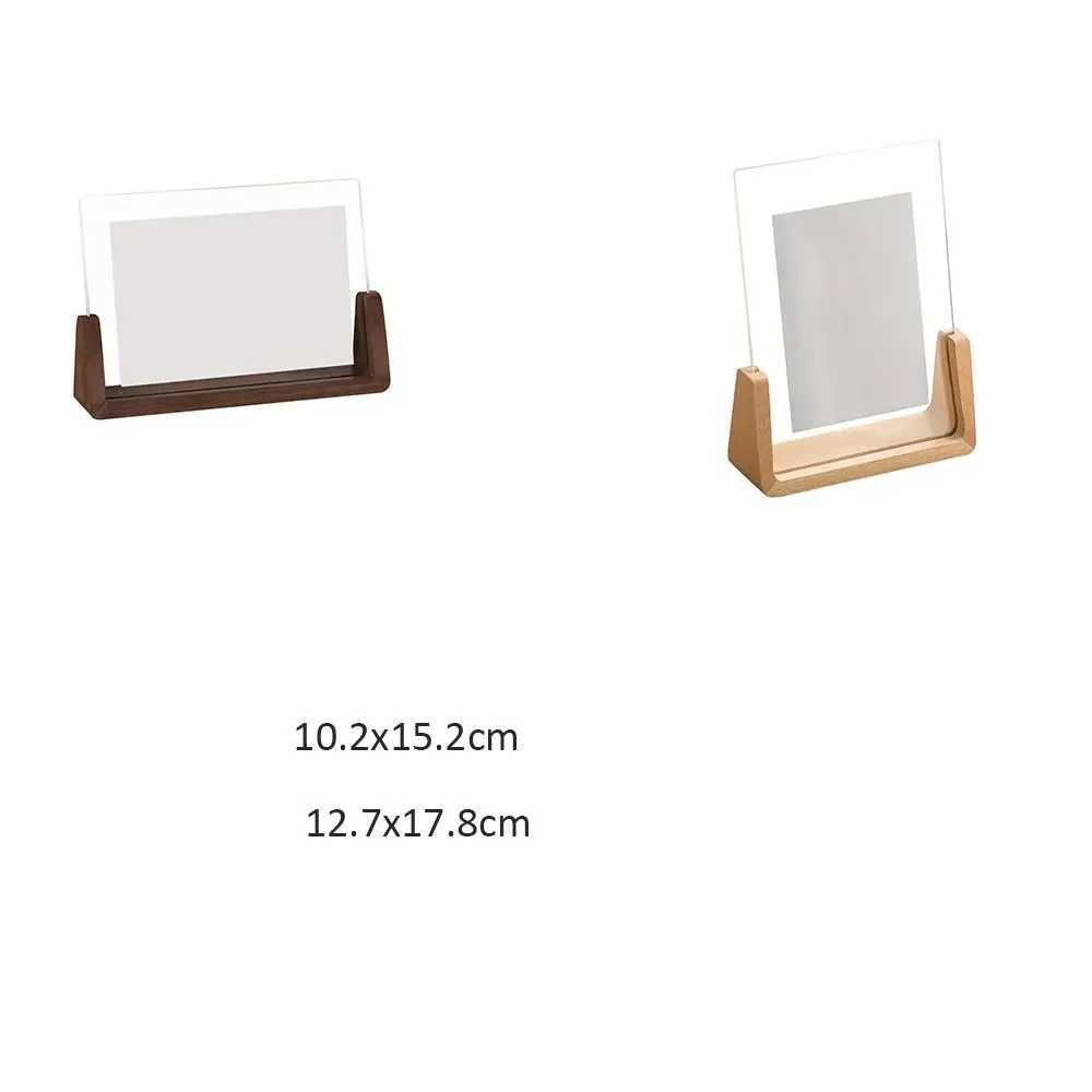 Creative Photo Acrylic U Shape Transparent Desktop Walnut/Beech Wedding Pictures Frame Office Decor L251110 H260306
