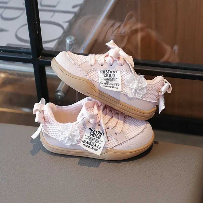 2025 New Girls Sneakers Fashion Sweet Versatile Children Causal Shoes Mesh Breathable Spring Autumn Kids Running Sneakers SoftT251110