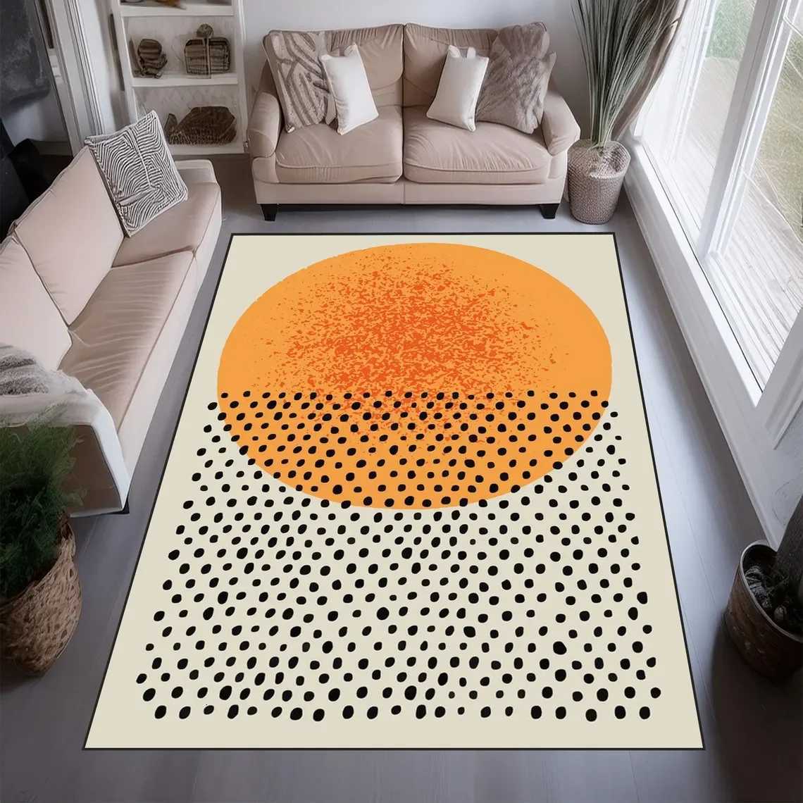 Minimst Boho Rug Mid-Century Modern Abstract Carpet for Living Room Rug Bedroom Decor Floor Mat Non-Slip Floor Polyester Rug Y251110