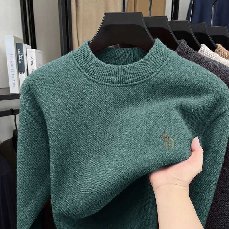 Fashion Hot Sales High Quality Mens O-Neck Knitwear Winter New Arrival Dog Print Fleece-Lined Thicken Warm Versatile Commuter Menswear Y251110