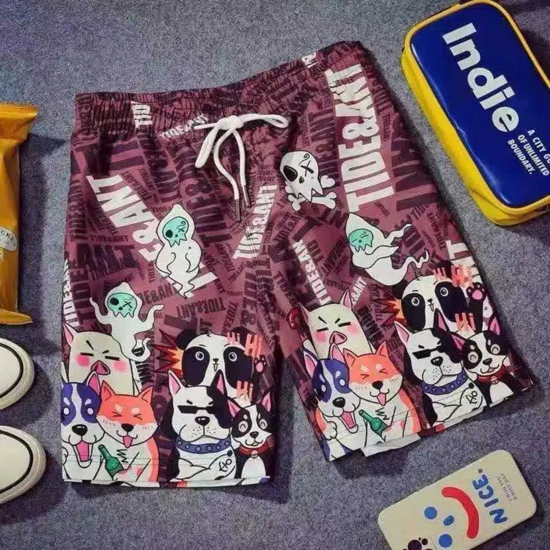 New Summer Cartoon Anime Panda Casual Style Shorts Classic Printing Gym Shorts Mens Basketball Sports Beach Shorts X250410