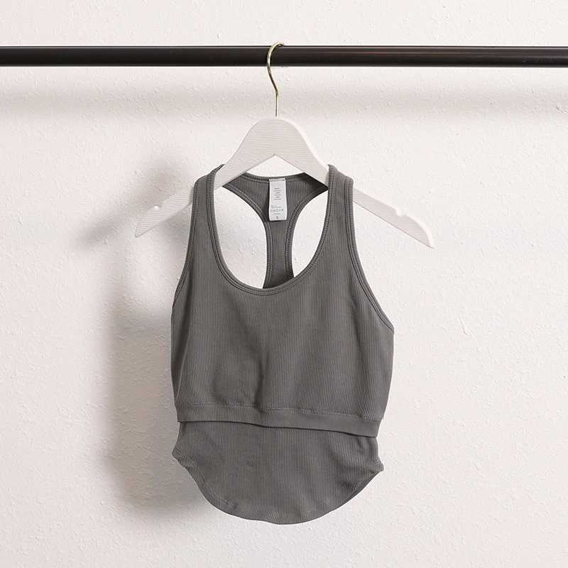 2024 new backless sports top womens sleeveless shirt padded sports yoga vestXJ250410