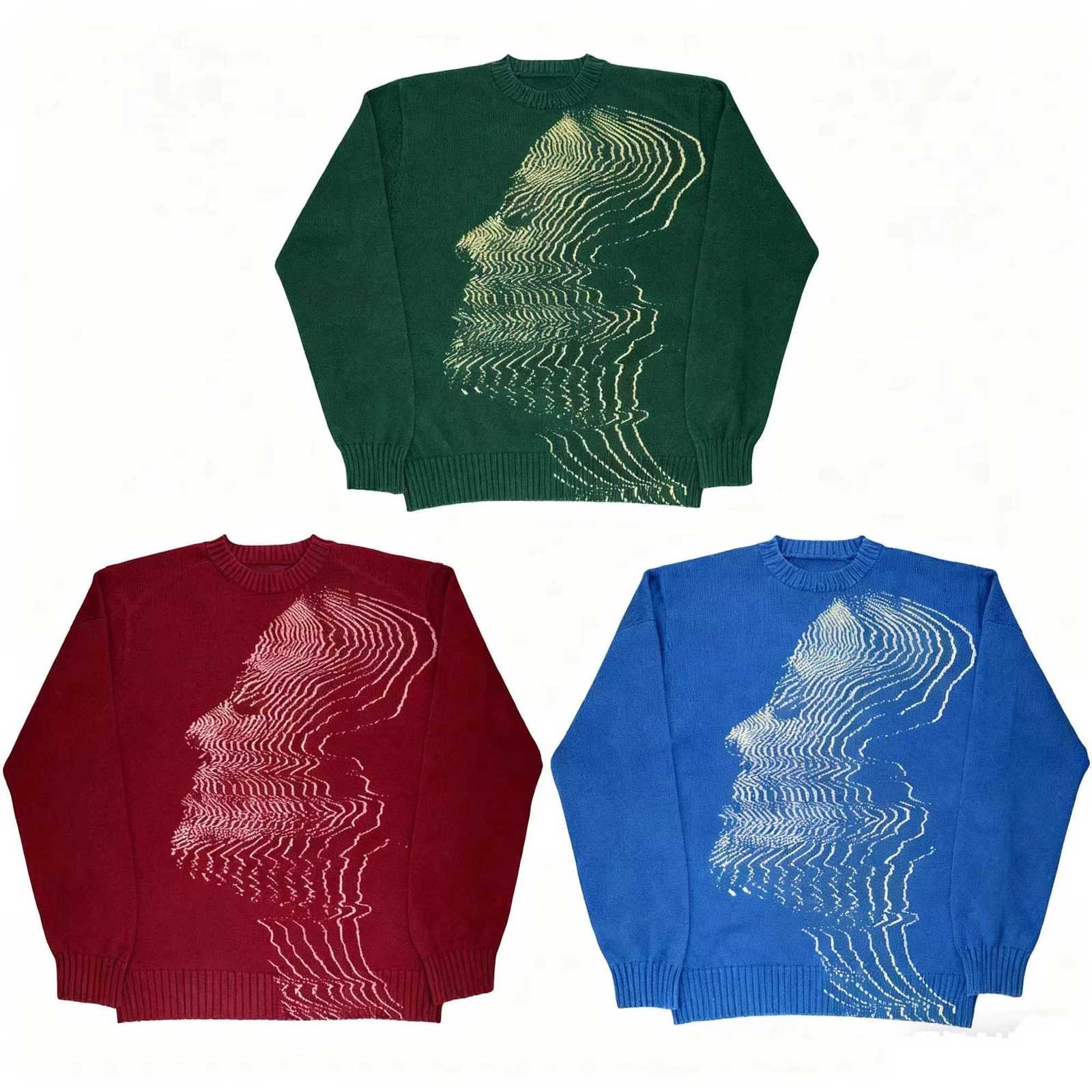 Fashion Personalized Fashion Printed Lovers Pullover Sweater for Men And Women Winter Street Warm Trend Matching Couple Sweater Y251110