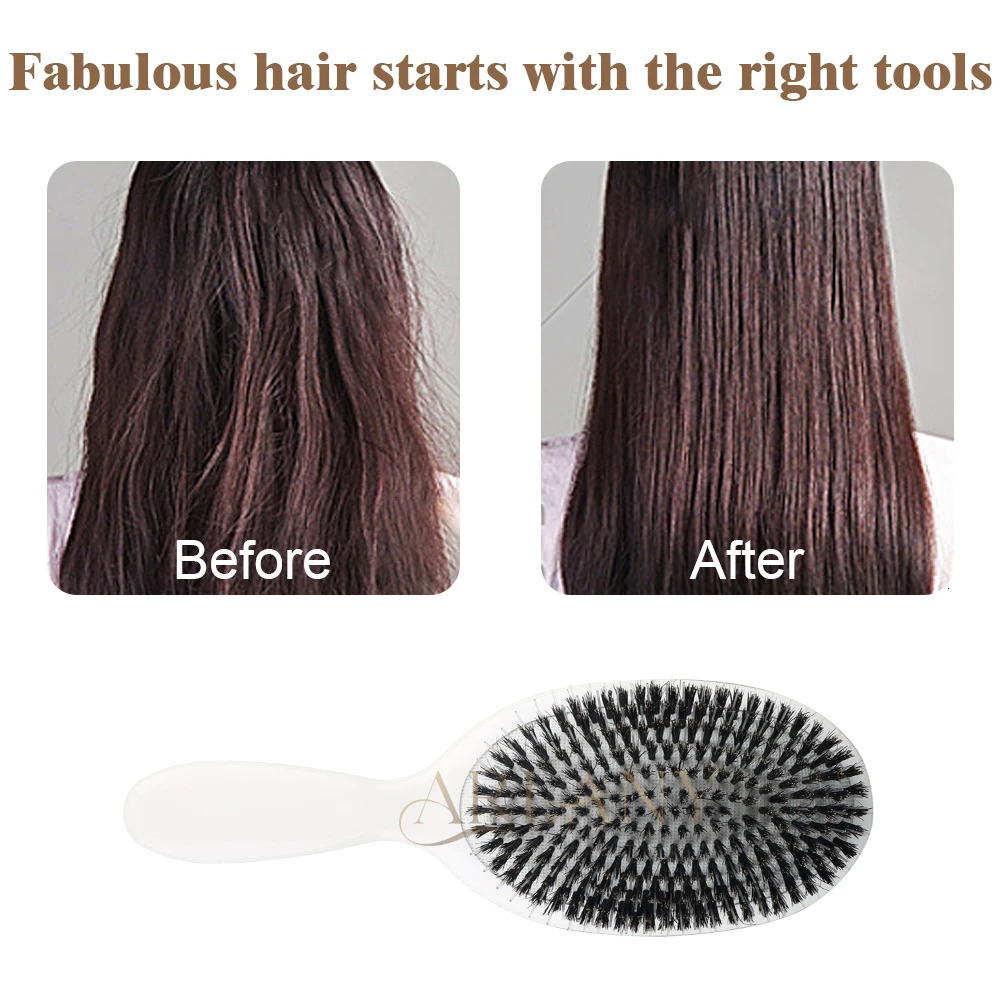 Hair Brush Boar Bristle Massage Comb Shower Hairstyles Grooming Hairdressing Styling Tools Hair Extensions Salon Accessories 251107