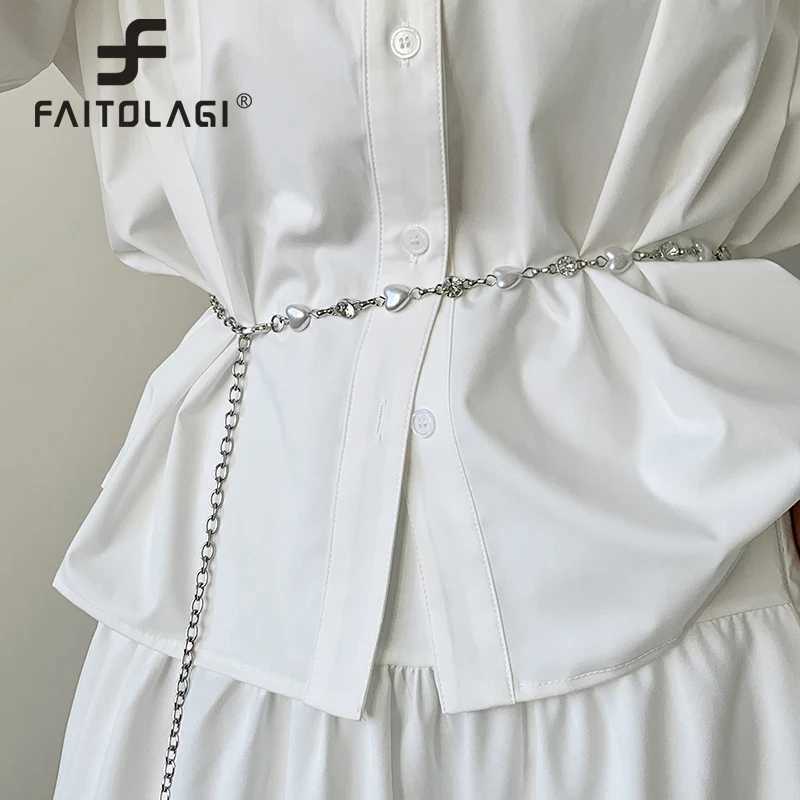 Love Pearl belt text belt sparkling rhinestone belt used for clothing decoration strapless fashionable metal thin belt X250410