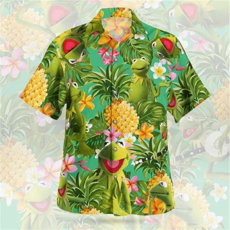 Mens casual shirt parrot 3D printed mens fashionable Hawaiian beach shirt short sleeved shirt vocal lapel for boys X250410