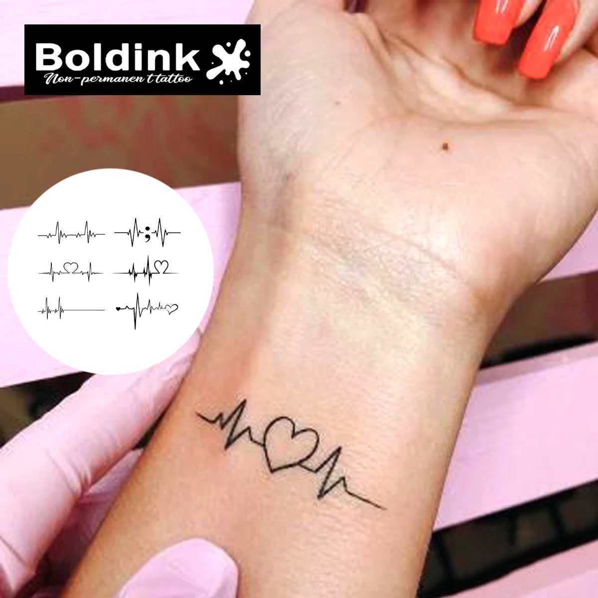Temporary tattoo on heart rate electrocardiogram lasting for 15 days with new technology waterproof semi permanent sticker. W250410