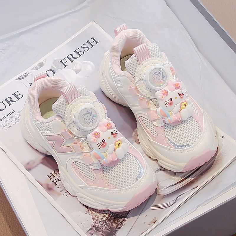 KidsCasual Shoes Sneakers Kuromi Bow PU Leather Spring Shoes For Girls Anti-slip Breathable Pink Shoes Size 26-37 W251110