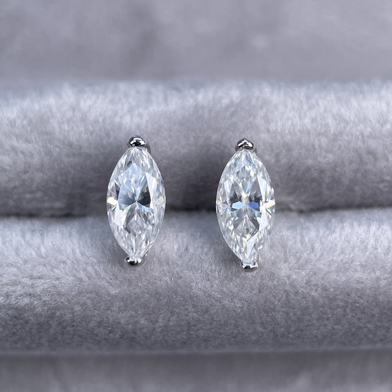 TaiYang GRA 0.5CT 4x8mm Marquise Moissanite Earrings for Women, Luxurious S925 Wedding Engagement Diamond Earring with Moissanite Certificate