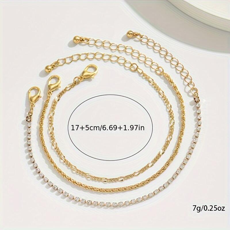 Elegant Gold Chain k Bracelet Set - Stylish and Versatile Jewelry for Women