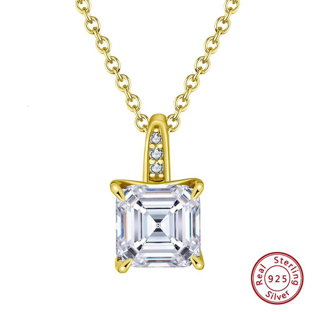 MON Moissanite Necklace Jewelry 925 Sterling Silver Iced Out 1/2/3/4ct Big Pendant Necklace D VVS Moissanite Diamond Necklace
