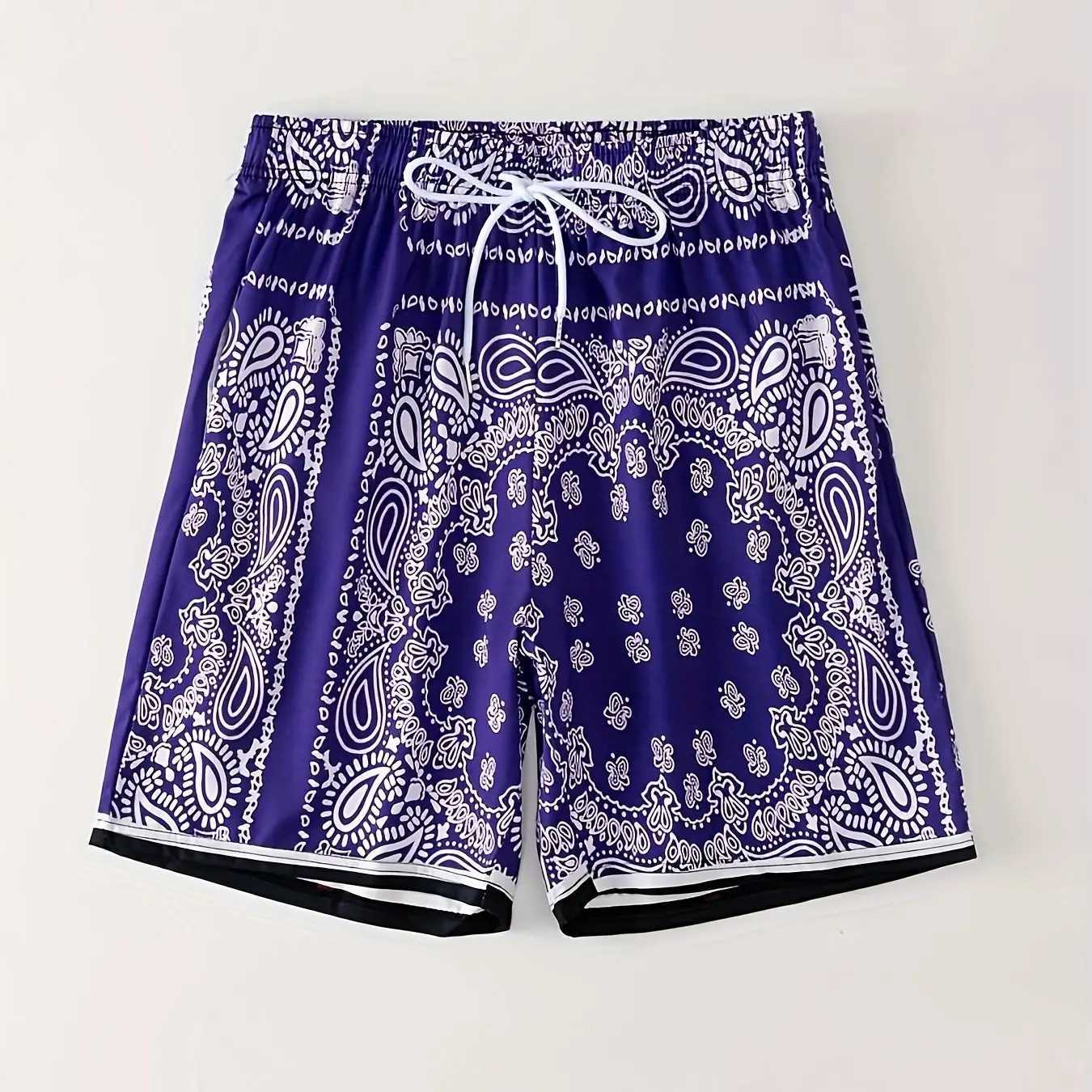 Mens 3D retro printed trendy sports shorts soft and comfortable casual beach and beach vacation shorts S-5XL X250410